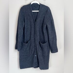COS Longline Cardigan Sweater with Pockets Chunky Knit Wool Blend Sz Small
